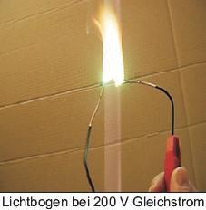 Lichtbogen bei Gleichstrom